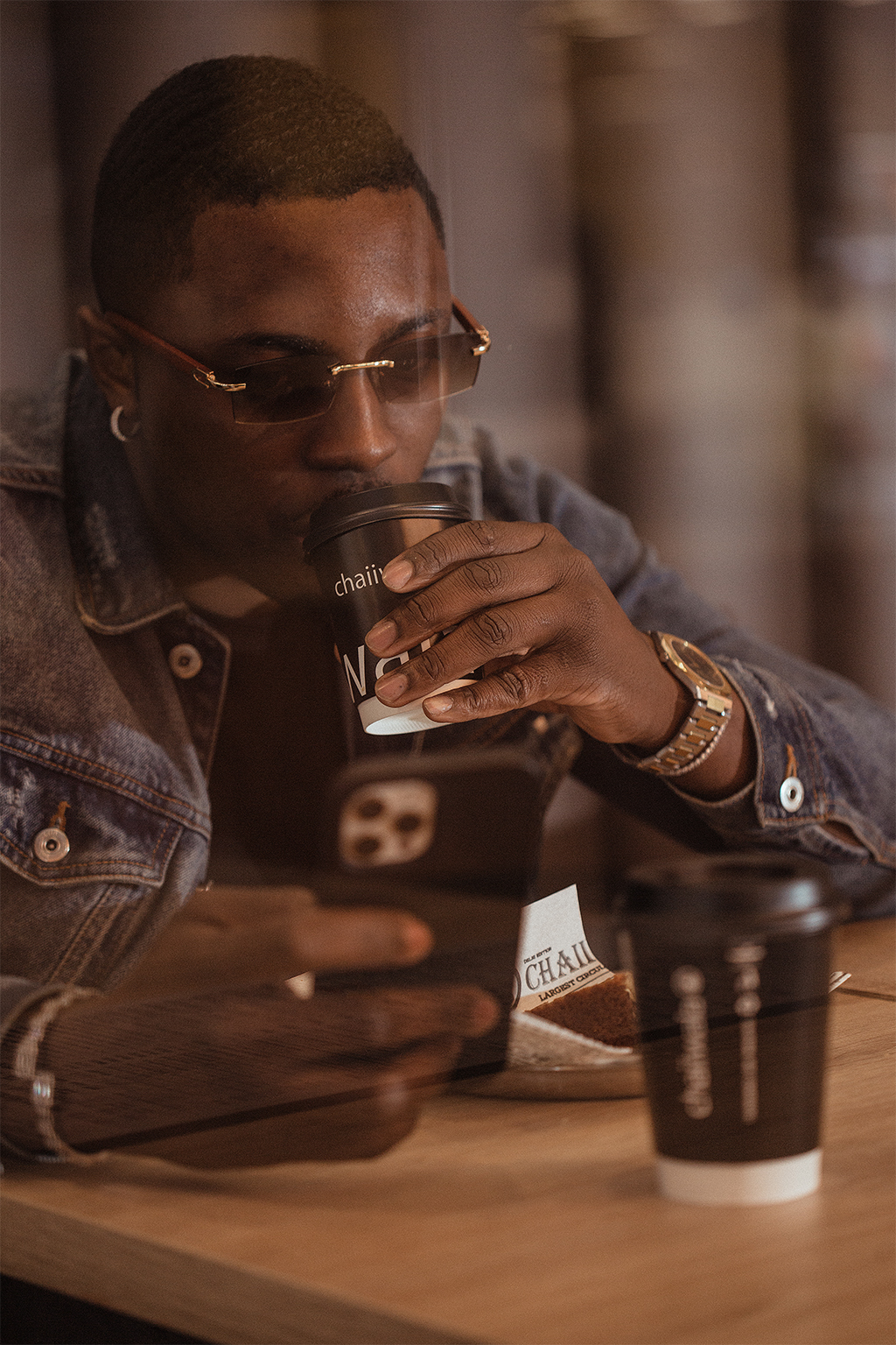 A men drinking a chai at chaiiwala cafe